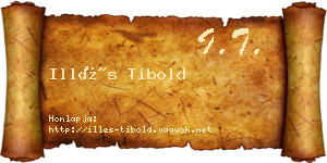 Illés Tibold névjegykártya